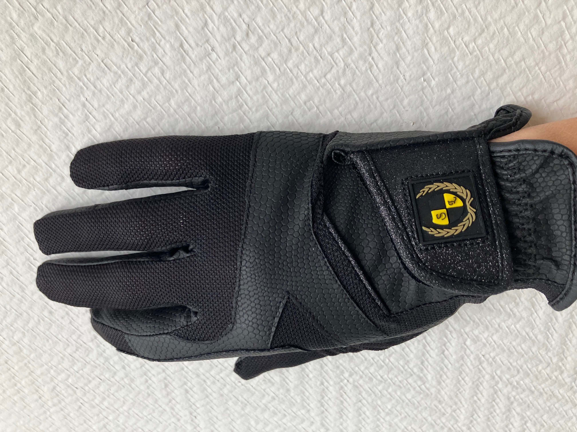 Air glove rijhandschoenen sirlancelot zwart glitter